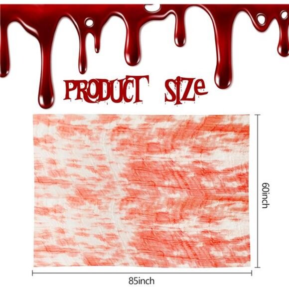5 PCS Halloween Bloody Gauze Table Cover- 85" x 60"Bloody Handprint Rectangle - Picture 3 of 8